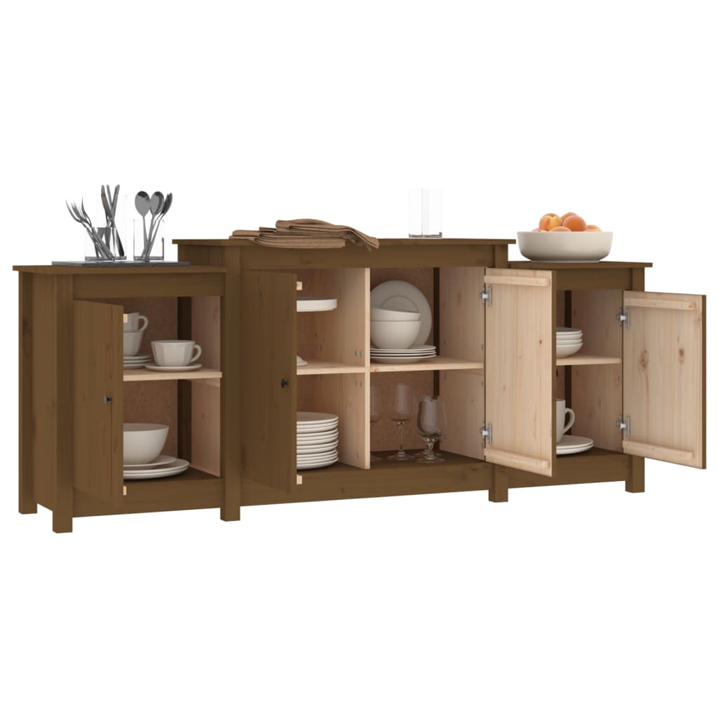 Dressoir 164x37x68 cm massief grenenhout honingbruin - AllerleiShop