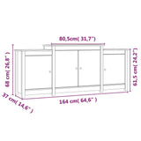 Dressoir 164x37x68 cm massief grenenhout honingbruin - AllerleiShop