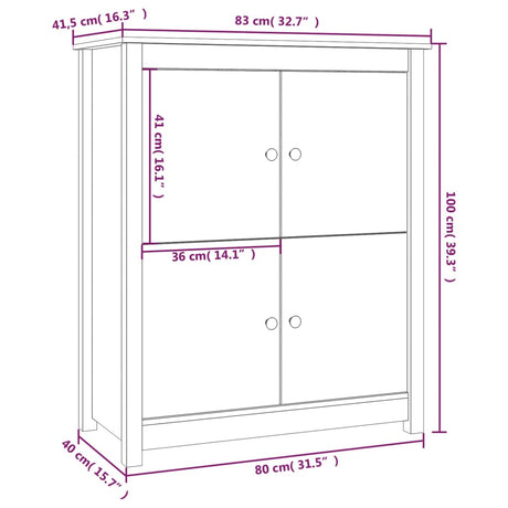 Dressoir 83x41,5x100 cm massief grenenhout - AllerleiShop