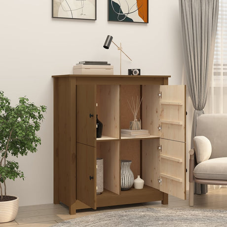 Dressoir 83x41,5x100 cm massief grenenhout honingbruin - AllerleiShop