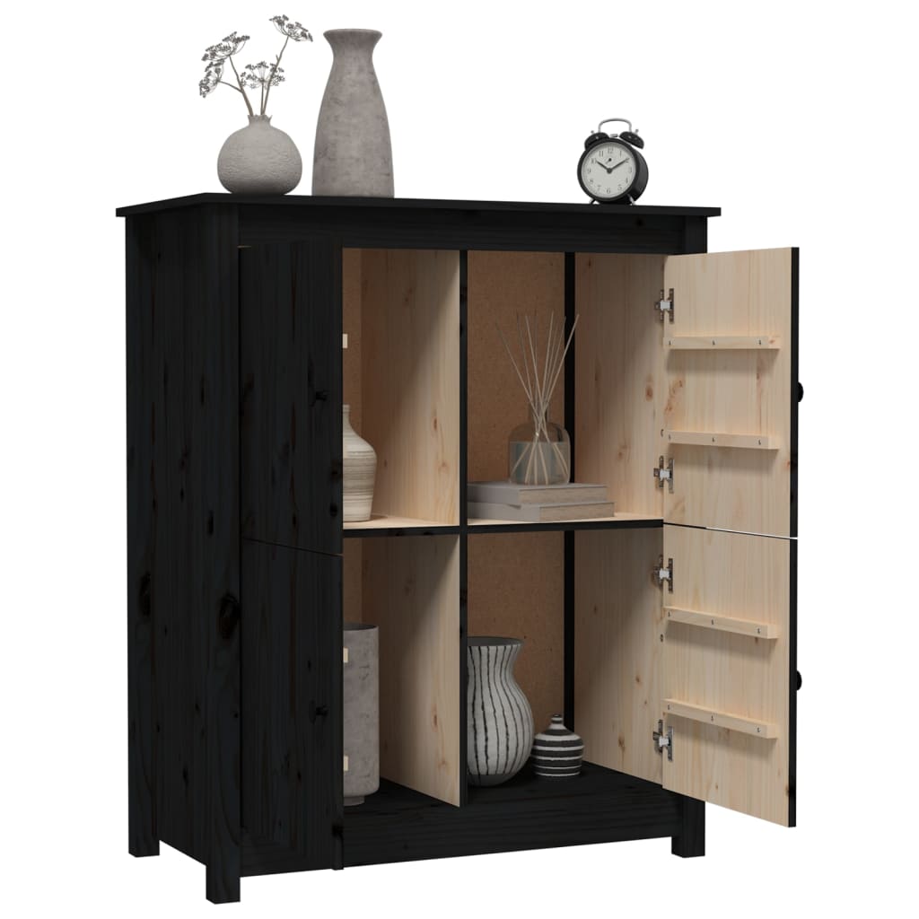 Dressoir 83x41,5x100 cm massief grenenhout zwart - AllerleiShop