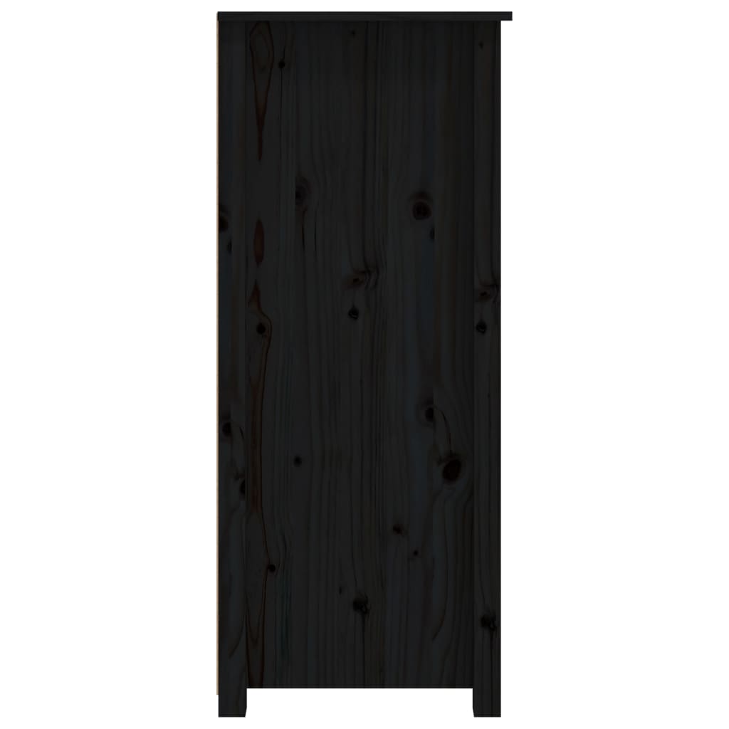 Dressoir 83x41,5x100 cm massief grenenhout zwart - AllerleiShop