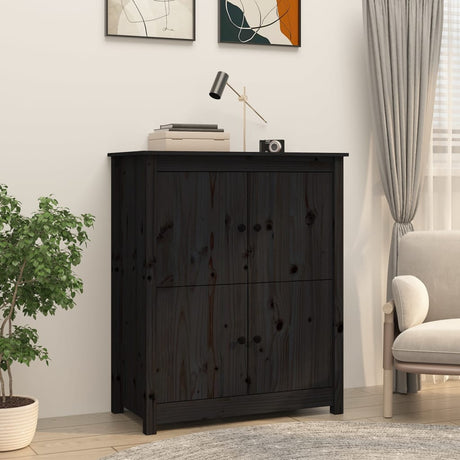 Dressoir 83x41,5x100 cm massief grenenhout zwart - AllerleiShop