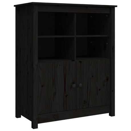 Dressoir 83x41,5x100 cm massief grenenhout zwart - AllerleiShop