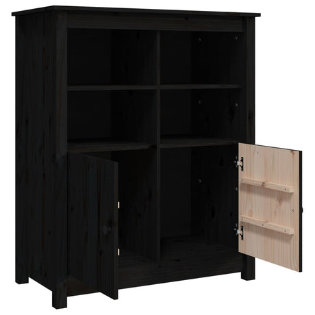 Dressoir 83x41,5x100 cm massief grenenhout zwart - AllerleiShop