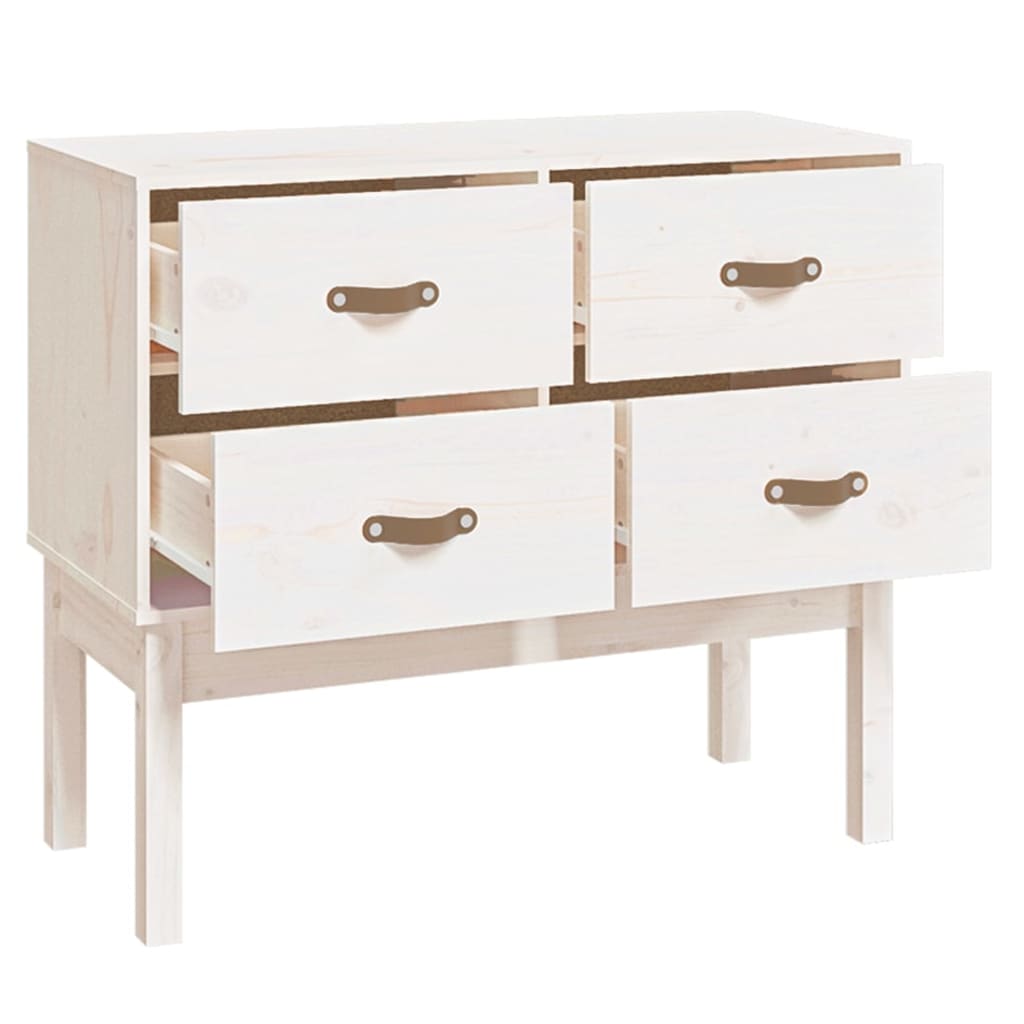 Wandkast 90x40x78 cm massief grenenhout wit - AllerleiShop