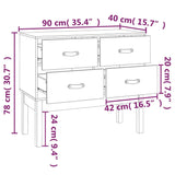 Wandkast 90x40x78 cm massief grenenhout grijs - AllerleiShop