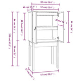 Hoge kast 60x40x120 cm massief grenenhout wit - AllerleiShop