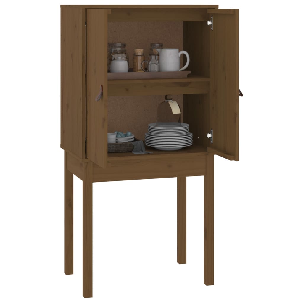 Hoge kast 60x40x120 cm massief grenenhout honingbruin - AllerleiShop