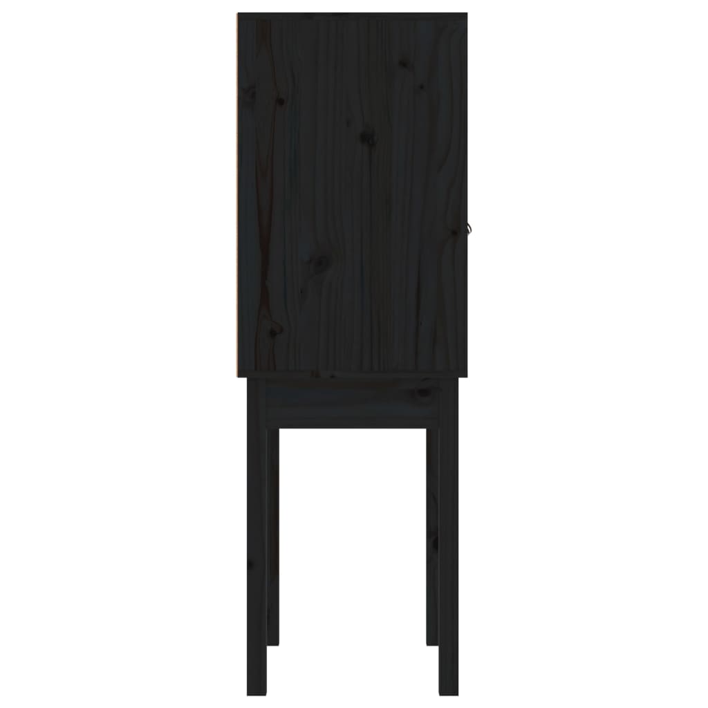 Hoge kast 60x40x120 cm massief grenenhout zwart - AllerleiShop