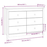 Dressoir 100x40x72 cm massief grenenhout wit - AllerleiShop