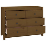 Dressoir 100x40x72 cm massief grenenhout honingbruin - AllerleiShop