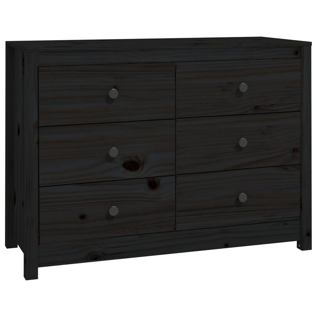 Dressoir 100x40x72 cm massief grenenhout zwart - AllerleiShop