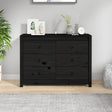 Dressoir 100x40x72 cm massief grenenhout zwart - AllerleiShop