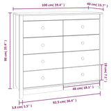 Dressoir 100x40x90 cm massief grenenhout - AllerleiShop