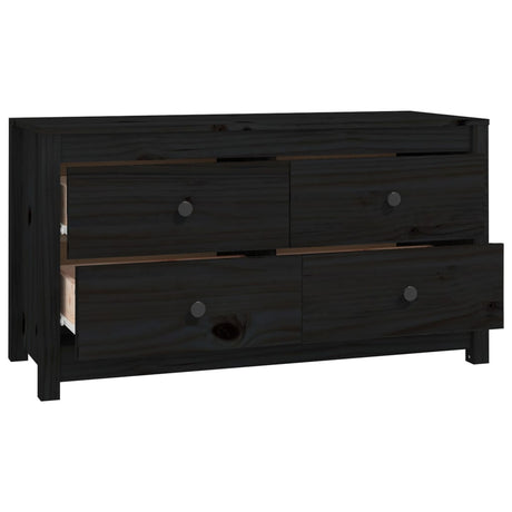 Dressoir 100x40x54 cm massief grenenhout zwart - AllerleiShop