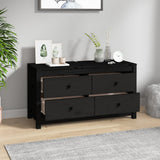 Dressoir 100x40x54 cm massief grenenhout zwart - AllerleiShop