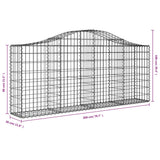 Schanskorven 11 st gewelfd 200x30x80/100 cm ijzer