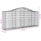 Schanskorven 12 st gewelfd 200x30x80/100 cm ijzer