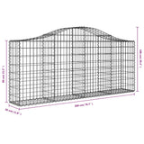 Schanskorven 13 st gewelfd 200x30x80/100 cm ijzer