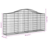 Schanskorven 18 st gewelfd 200x30x80/100 cm ijzer