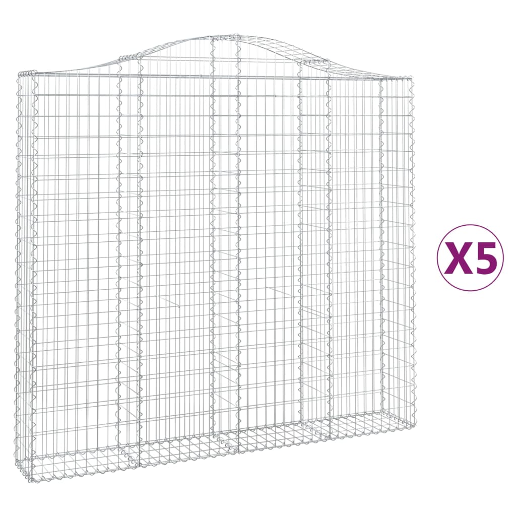 Schanskorven 5 st gewelfd 200x30x180/200 cm ijzer