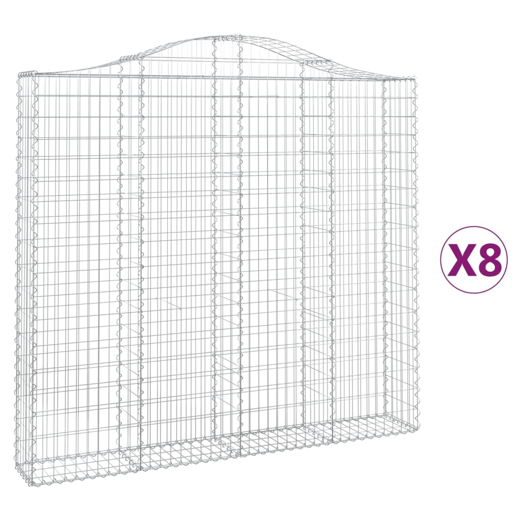 Schanskorven 8 st gewelfd 200x30x180/200 cm ijzer