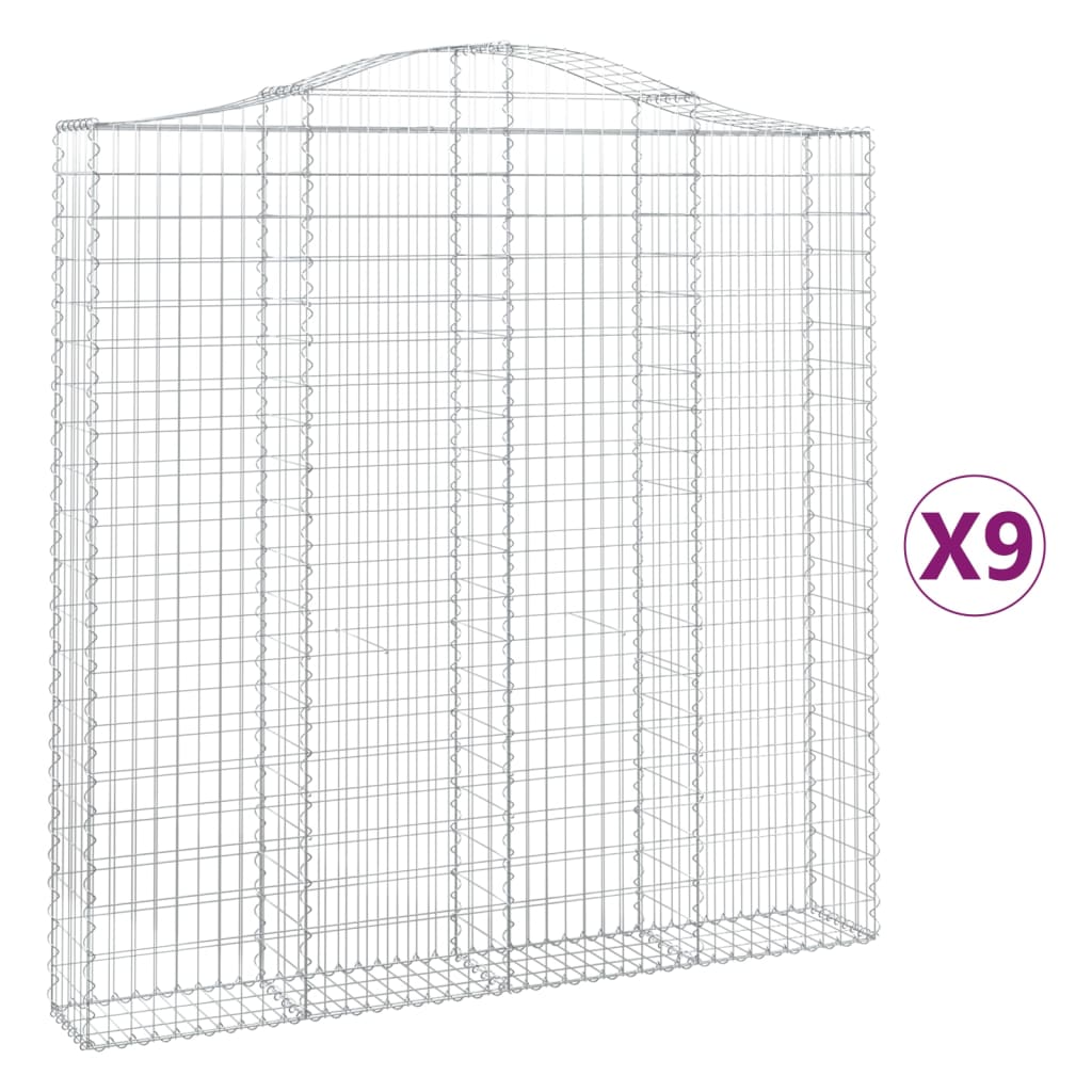 Schanskorven 9 st gewelfd 200x30x200/220 cm ijzer
