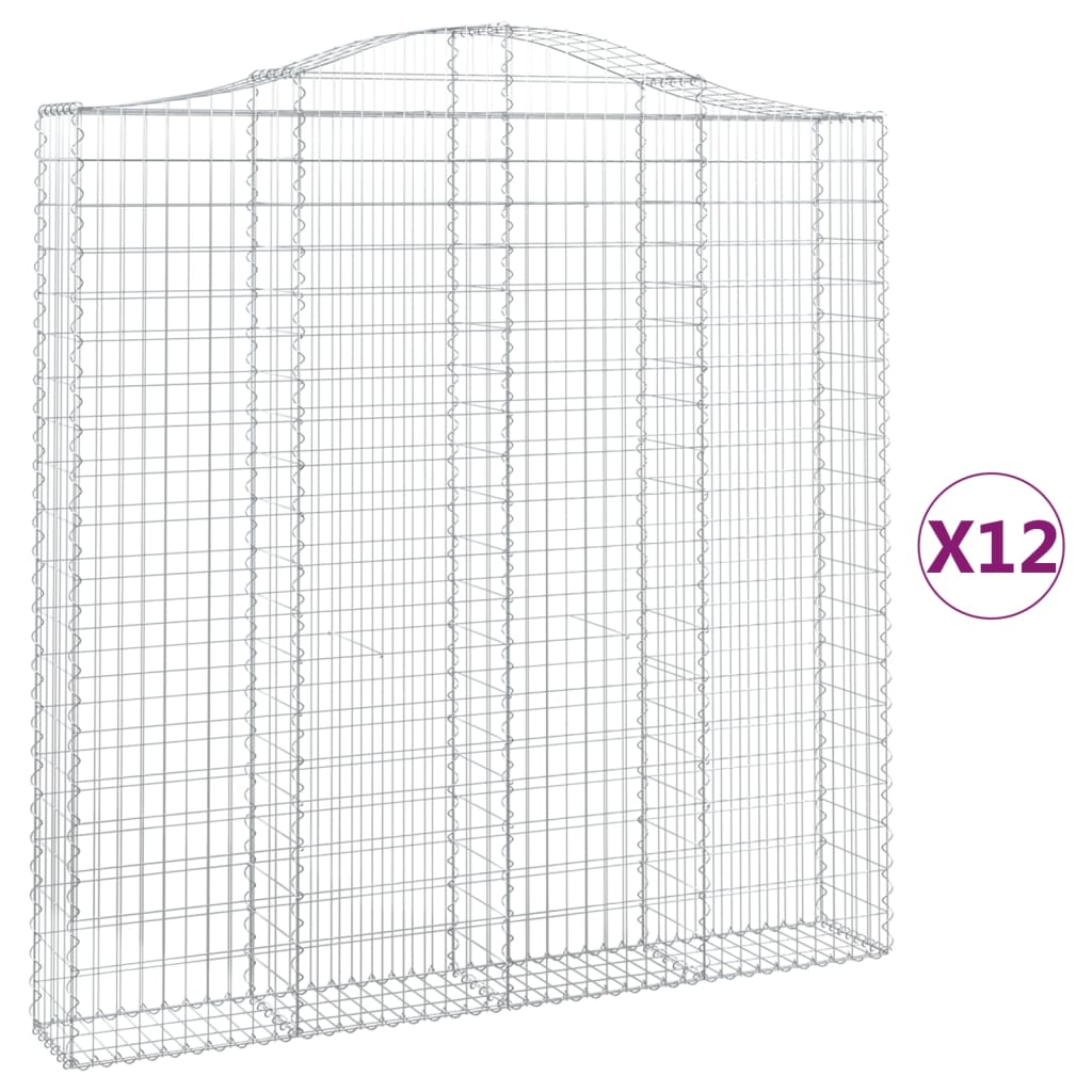 Schanskorven 12 st gewelfd 200x30x200/220 cm ijzer