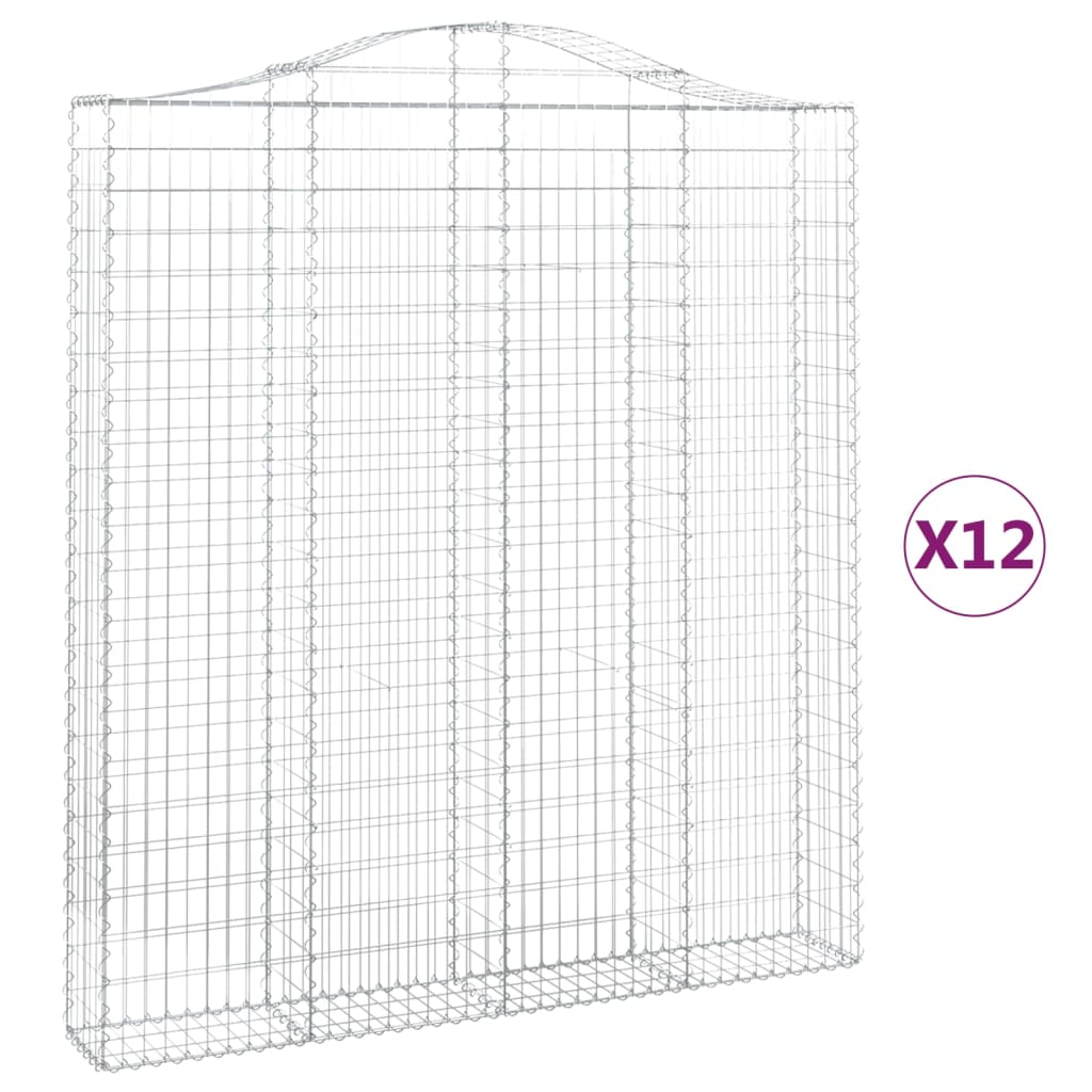 Schanskorven 12 st gewelfd 200x30x220/240 cm ijzer