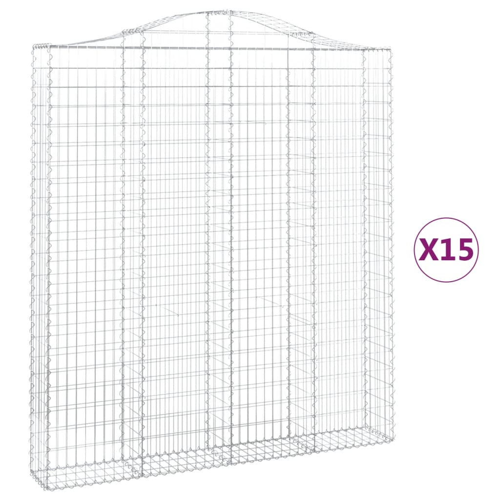 Schanskorven 15 st gewelfd 200x30x220/240 cm ijzer