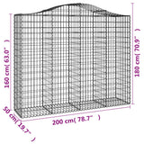 Schanskorven 3 st gewelfd 200x50x160/180 cm ijzer