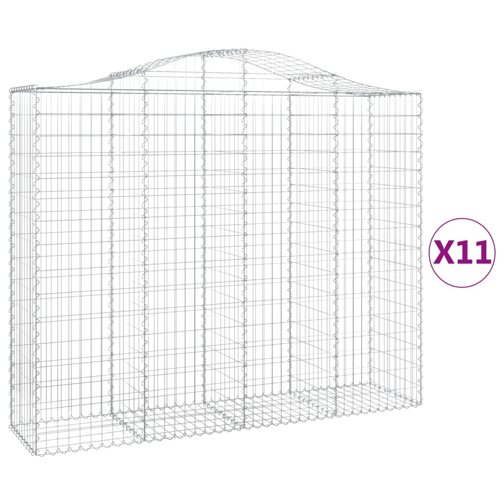 Schanskorven 11 st gewelfd 200x50x160/180 cm ijzer