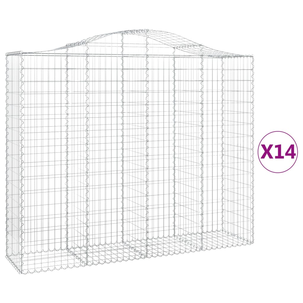 Schanskorven 14 st gewelfd 200x50x160/180 cm ijzer