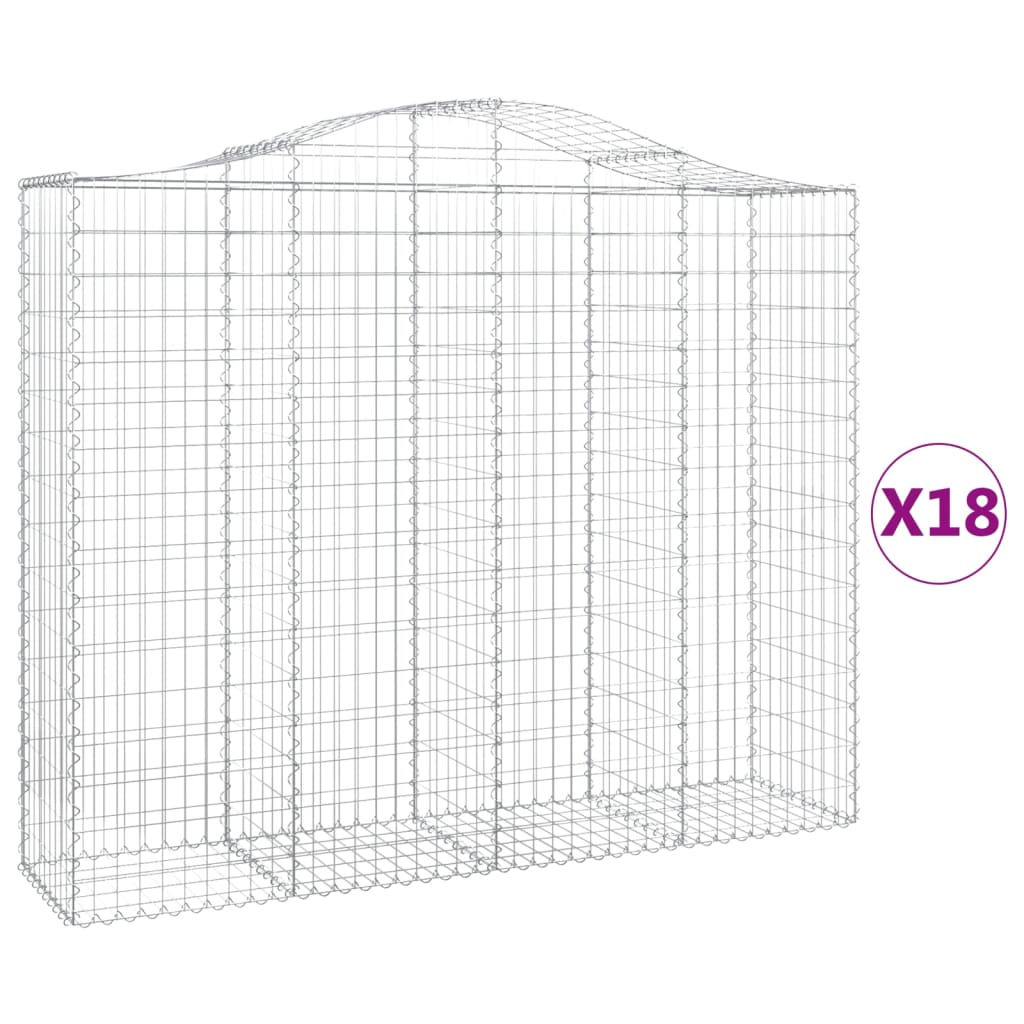 Schanskorven 18 st gewelfd 200x50x160/180 cm ijzer