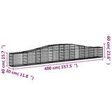 Schanskorven 6 st gewelfd 400x30x40/60 cm ijzer