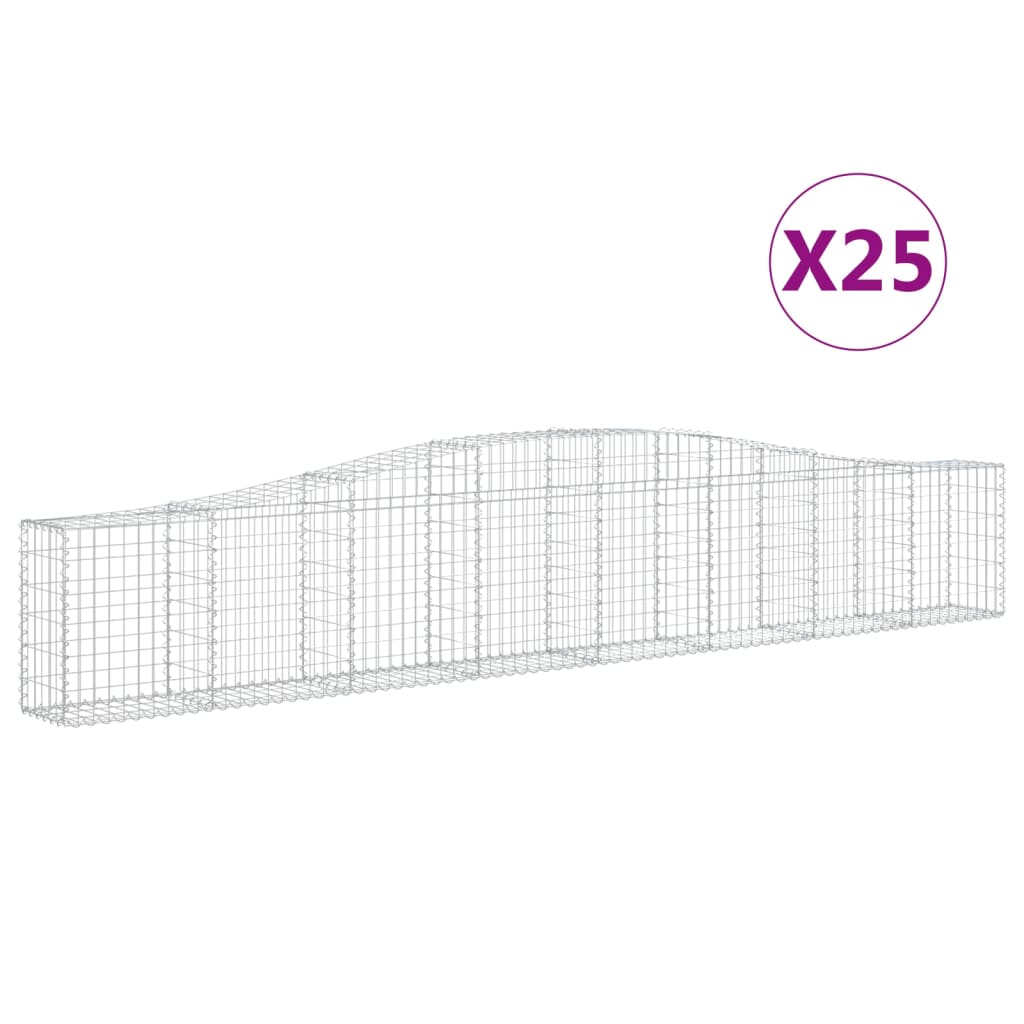 Schanskorven 25 st gewelfd 400x30x60/80 cm ijzer