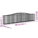 Schanskorven 3 st gewelfd 400x30x80/100 cm ijzer