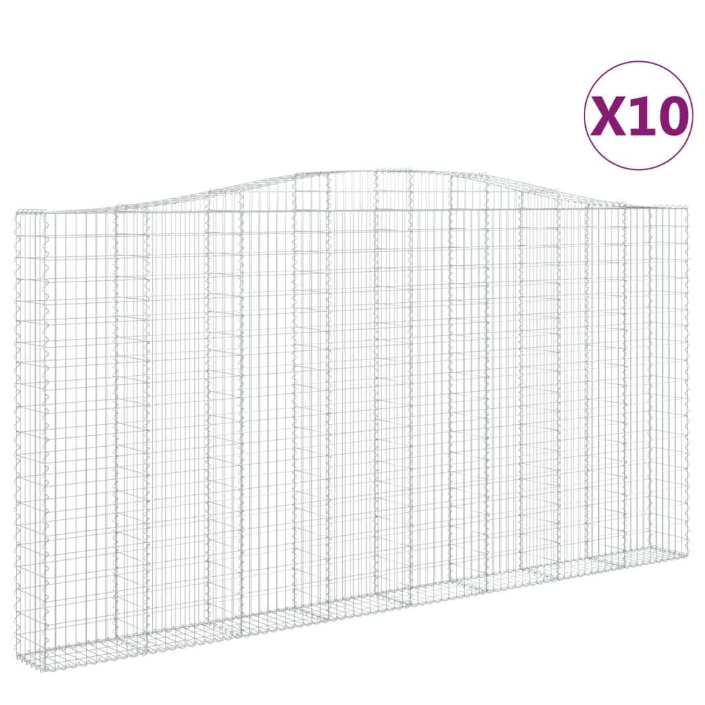 Schanskorven 10 st gewelfd 400x30x200/220 cm ijzer