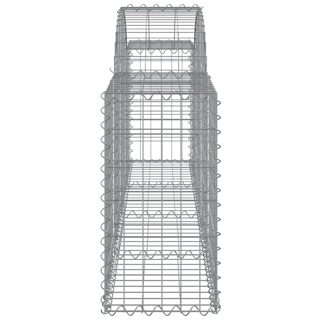 Schanskorven 2 st gewelfd 200x30x60/80 cm gegalvaniseerd ijzer