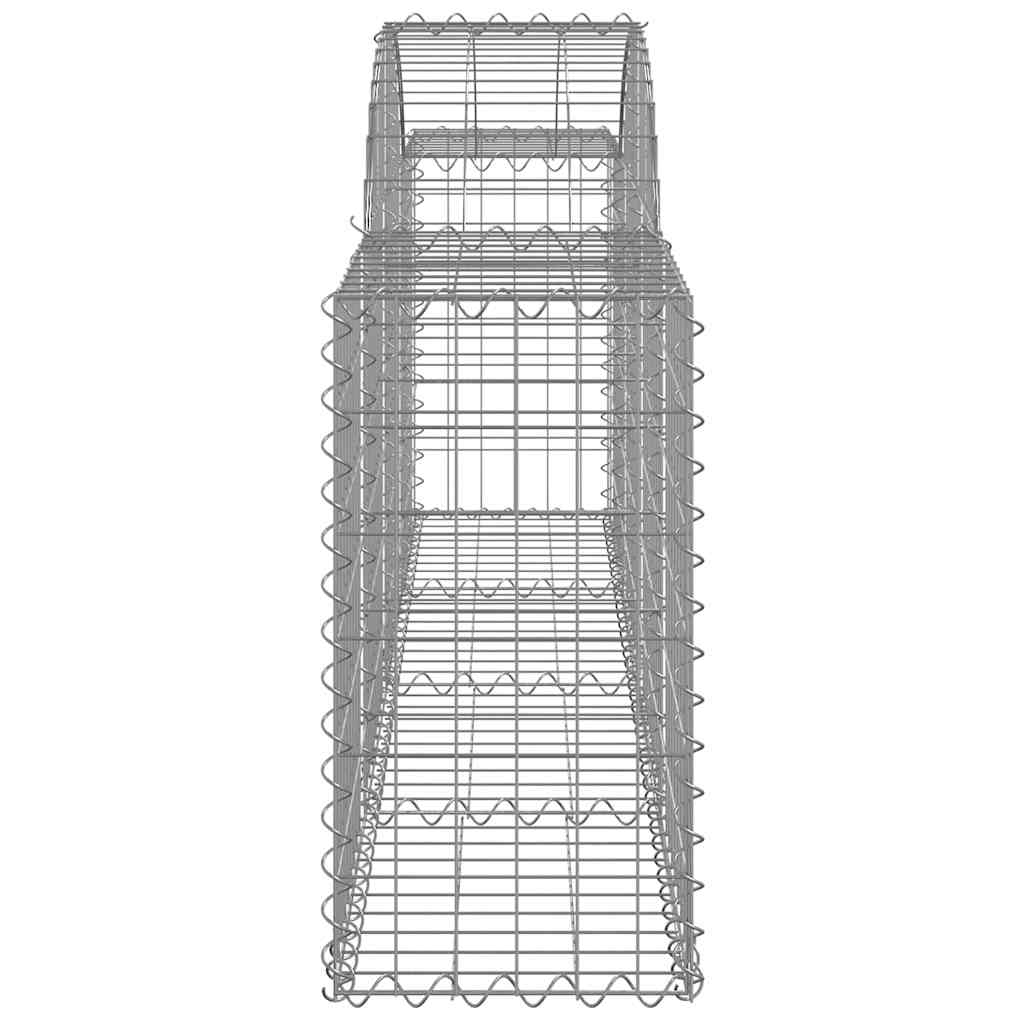 Schanskorven 7 st gewelfd 200x30x60/80 cm gegalvaniseerd ijzer