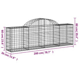 Schanskorven 20 st gewelfd 200x30x60/80 cm ijzer