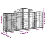 Schanskorven 12 st gewelfd 200x30x80/100 cm ijzer