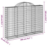 Schanskorven 7 st gewelfd 200x30x140/160 cm ijzer