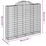 Schanskorven 2 st gewelfd 200x30x160/180 cm ijzer