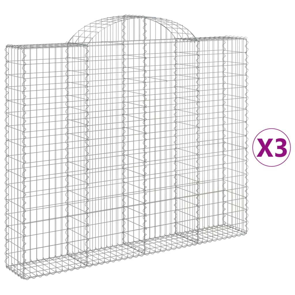 Schanskorven 3 st gewelfd 200x30x160/180 cm ijzer