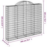 Schanskorven 3 st gewelfd 200x30x160/180 cm ijzer