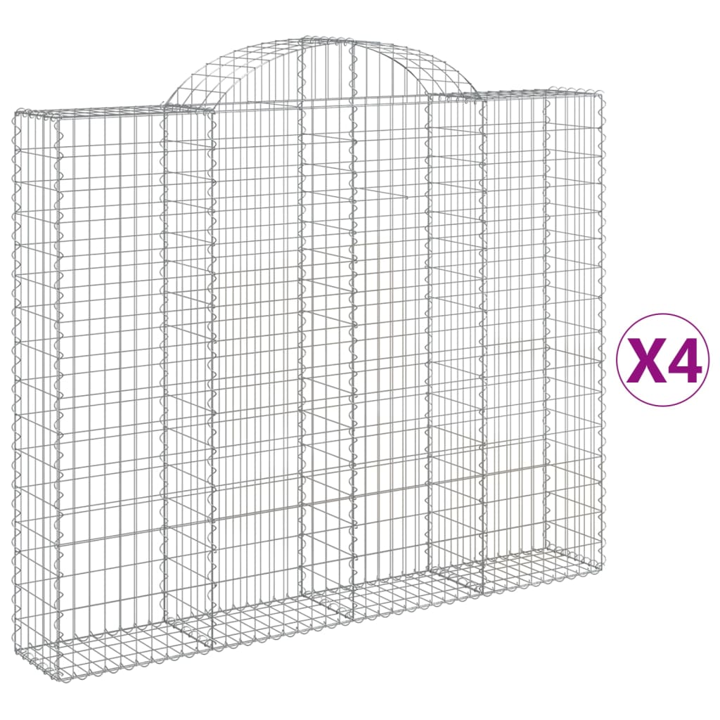 Schanskorven 4 st gewelfd 200x30x160/180 cm ijzer