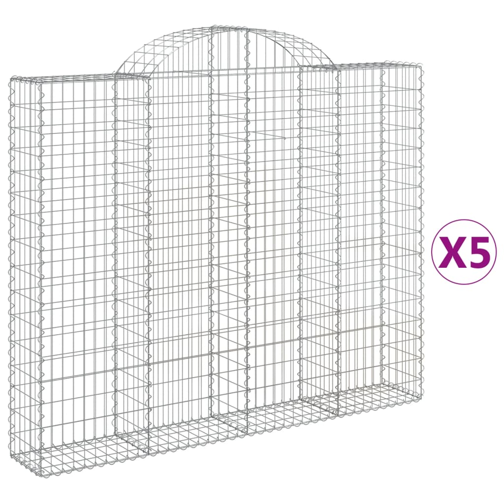 Schanskorven 5 st gewelfd 200x30x160/180 cm ijzer