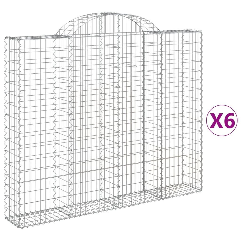 Schanskorven 6 st gewelfd 200x30x160/180 cm ijzer